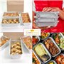 CHEF ROYALE Lot de 100 récipients jetables en aluminium avec couvercles – Taille n° 6A – Boîtes de conservation alimentaire – Id