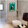Plaque métal Vintage,Panneau Drôle de Chat Noir are You Pooping Décoration,Panneaux de Salle de Bain Amusants Chat en Étain Plaq