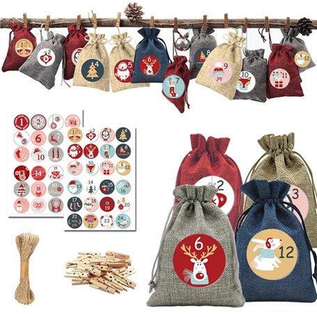 Volumoon Sac Calendrier de L'avent à Remplir