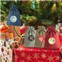 Volumoon Sac Calendrier de L'avent à Remplir, Calendrier de l'Avent en Tissu 14x10cm, 48 Autocollants, 24 Pince en Bois, Corde d