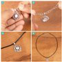 Kurtzy Paquet de 120 Cordons de Collier en Polyester Ciré Noir avec Chaîne et Fermoir Mousqueton - 50cm - pour Fabrication de Bi