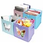 BELLE VOUS Lot de 4 Boites de Rangement Pliables en Tissu - Cube 30 x 30 x30 cm - Boite Pliable avec Poignées - Bac et Casier po