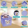 BELLE VOUS Lot de 4 Boites de Rangement Pliables en Tissu - Cube 30 x 30 x30 cm - Boite Pliable avec Poignées - Bac et Casier po