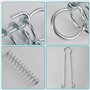 Belle Vous (Lot de 8) Ressort de Traction en Acier Inoxydable - Longueur 170 mm, Diamètre 3 mm - Ressort de Rappel à Double Croc