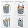 BELLE VOUS Panier de Douche Bleu - Support Auto Adhésif - Etagere Murale en Plastique - Rangement Jouets - Shampoing - Accessoir