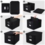 BELLE VOUS Lot de 2 Boîtes de Stockage de Dossiers - Boite de Rangement de Documents - Trieur pour Bureau ou Maison - Classeur d