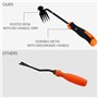 BELLE VOUS Outil Desherbant - Outillage de Jardin - Desherbeur Arrache Mauvaise Herbe - Rateau de Désherbage en Acier Inoxydable