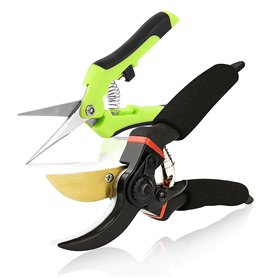 OdiuK Lot de 2 sécateurs de jardin SK5 en acier - Ciseaux à vignes tranchants - Multifonctions ergonomiques - Pour branches