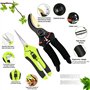 OdiuK Lot de 2 sécateurs de jardin SK5 en acier - Ciseaux à vignes tranchants - Multifonctions ergonomiques - Pour branches, fle