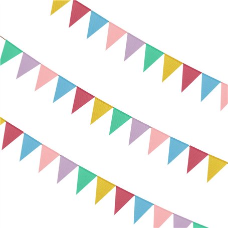 Chaîne De Fanions pour L'extérieur | Cnmtcco | Guirlande De Fanions Color Pack of 3 Outdoor Weatherproof Fabric for Birthday Par
