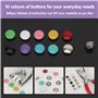 OWill 200 Kits Ensemble De Boutons avec Pinces 9,5mm 10 Couleurs Pressions Sans Couture, Bouton Pression Metal Avec Boîte De Ran