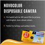 Appareil photo jetable avec appareil photo Novocolor à usage unique 27 poses et carte de conseils pour photographie Clikoze (10 