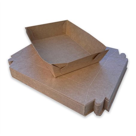Lot de 50 plateaux alimentaires jetables en papier kraft marron durable pour barbecue