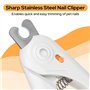 Alyvisun Coupe Griffes Chat, Coupe Ongle Chien avec Éclairage LED, Protection de Sécurité, Lime a Ongles et Protection Anti Écla