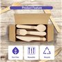 Gilorra Lot de 250 couverts jetables en bois [100 fourchettes, 100 cuillères et 50 couteaux] sans BPA, respectueux de l'environn