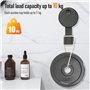 Euqvunn Porte Brosse à Dents Mural [Ventouse Amovible sans Perçage], Alliage d'Aluminium Support Gobelet Brosse à Dent Salle de 