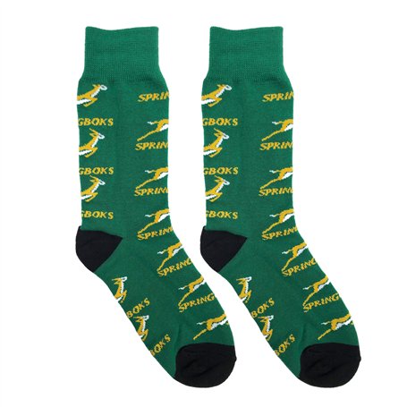 Beyond Happy Chaussettes de supporters des Springboks de rugby d'Afrique du Sud - Unisexe - Coton majoritaire - Pour fans de rug