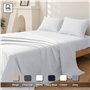 Rehan & Co Drap plat Super King Size - 100 % coton égyptien 300 fils au pouce carré - Qualité hôtelière - Uni - Respirant - 275 