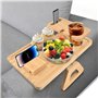 Mapille Plateau Accoudoir Canapé en Bambou Grande Capacité Plateau de Canapé à Clipser Pliable Table Bras de Canapé avec Porte t