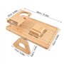 Mapille Plateau Accoudoir Canapé en Bambou Grande Capacité Plateau de Canapé à Clipser Pliable Table Bras de Canapé avec Porte t