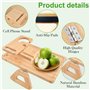 Mapille Plateau Accoudoir Canapé en Bambou Grande Capacité Plateau de Canapé à Clipser Pliable Table Bras de Canapé avec Porte t