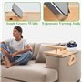Mapille Plateau Accoudoir Canapé en Bambou Grande Capacité Plateau de Canapé à Clipser Pliable Table Bras de Canapé avec Porte t