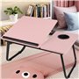 Gald Bureau pliable réglable pour ordinateur portable avec porte-gobelet – Support portable en bois pour étude