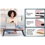 Gald Bureau pliable réglable pour ordinateur portable avec porte-gobelet – Support portable en bois pour étude, lecture, petit d