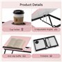 Gald Bureau pliable réglable pour ordinateur portable avec porte-gobelet – Support portable en bois pour étude, lecture, petit d
