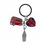 LILAJ Lot de 6 chaînes porte-clés souvenir de Londres - Icônes britanniques - Cabine téléphonique, bus à deux étages, Big Ben, r