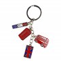 LILAJ Lot de 6 chaînes porte-clés souvenir de Londres - Icônes britanniques - Cabine téléphonique, bus à deux étages, Big Ben, r