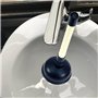Ventouse pour évier de salle de bain et évacuation – Tasse de 100 mm et poignée en plastique de 225 mm avec ventouse noire, la b