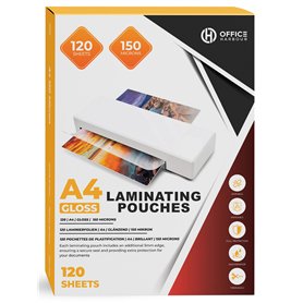 Pochettes de plastification A4 - 120 feuilles | 150 microns | Finition brillante | Étanches