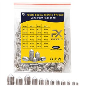 FIXXELY Lot de 48 vis sans tête (M3