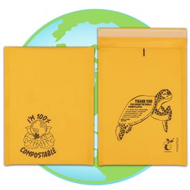 GREEN PLANET PACKING Lot de 10 enveloppes rembourrées compostables pour envoi postal