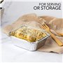 Lot de 50 plateaux alimentaires jetables en aluminium avec couvercles en plastique de 500 ml - Réutilisables - Idéal pour le bar