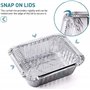 Lot de 50 plateaux alimentaires jetables en aluminium avec couvercles en plastique de 500 ml - Réutilisables - Idéal pour le bar
