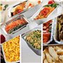Lot de 50 plateaux alimentaires jetables en aluminium avec couvercles en plastique de 500 ml - Réutilisables - Idéal pour le bar