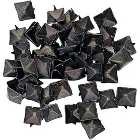 TEKLiNe 50 Clous Fer Forgé 25x25 mm avec 2 Points Fixation Clou Tapisserie Ameublement Décoration Vintage Antique Meuble