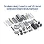 ARMD V8 Kit de modélisme de moteur RC Simulation dynamique Moteurs à combustion pour Ultra Car, jouets pour expériences scientif