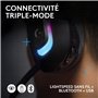 Logitech G G522 LIGHTSPEED casque gaming sans fil, LIGHTSYNC RVB, micro bande passante complète et audio synchronisé avancé, tri