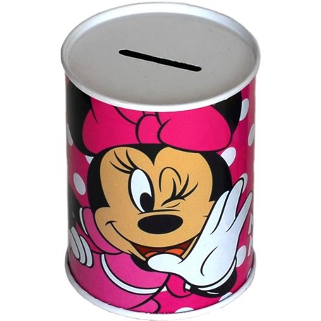 Disney Boîte tirelire Minnie Mouse en étain métal non ouvert couleur fuchsia (12 x 10)