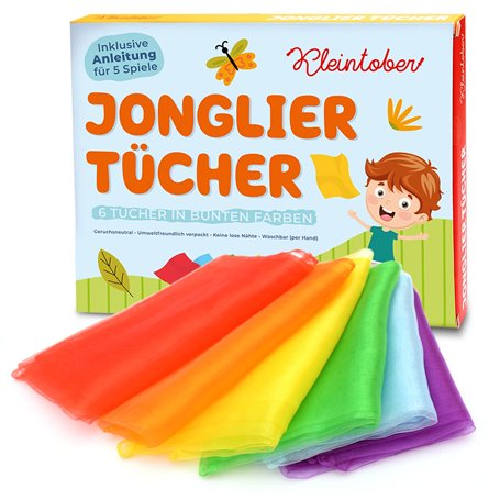 Kleintober I Foulard À Jongler I 6 Foulards sensoriels en Mousseline pour Danser et Jongler