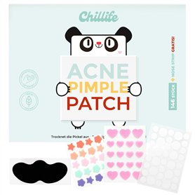 Chillife Lot de 146 Patch bouton contre l'acné avec bande de nez adhésive I Pimple patch