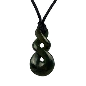 Greenstone Pounamu Petit pendentif torsadé de Nouvelle-Zélande
