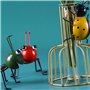 4PCS Ant ornements de jardin Jardin Art Métal Sculpture Ant Ornement coloré mignon d'insectes pour Hanging Wall Art Jardin Pelou
