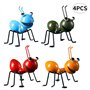 4PCS Ant ornements de jardin Jardin Art Métal Sculpture Ant Ornement coloré mignon d'insectes pour Hanging Wall Art Jardin Pelou