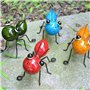 4PCS Ant ornements de jardin Jardin Art Métal Sculpture Ant Ornement coloré mignon d'insectes pour Hanging Wall Art Jardin Pelou