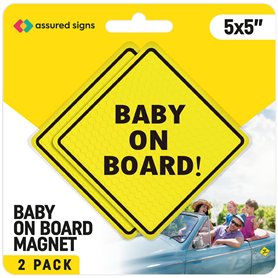 ASSURED SIGNS Lot de 2 panneaux magnétiques « Baby on Board » pour voiture