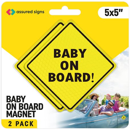 ASSURED SIGNS Lot de 2 panneaux magnétiques « Baby on Board » pour voiture